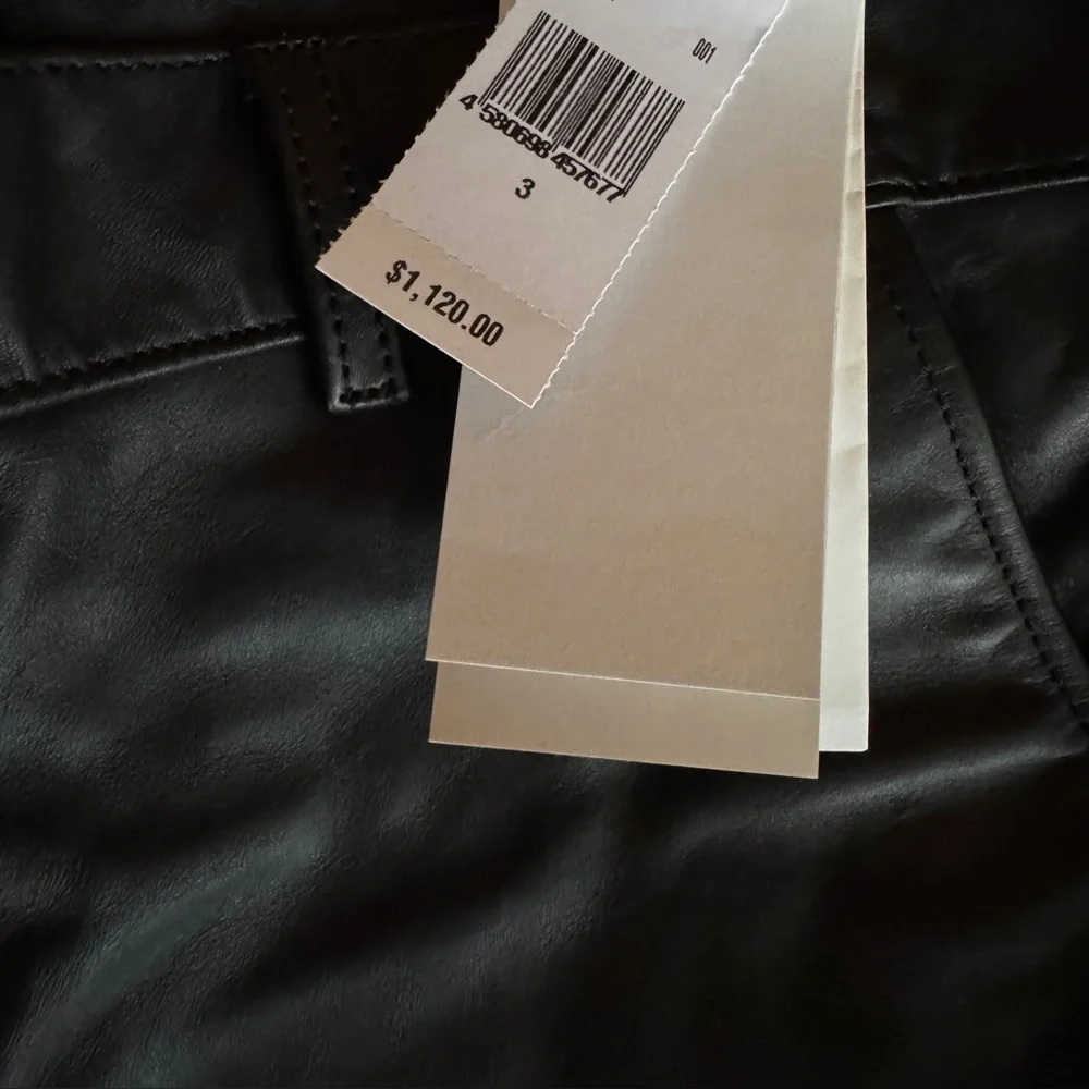 Sacai Mixed-Media Leather Knit Back Pants In Black NWT - Picture 10 of 10